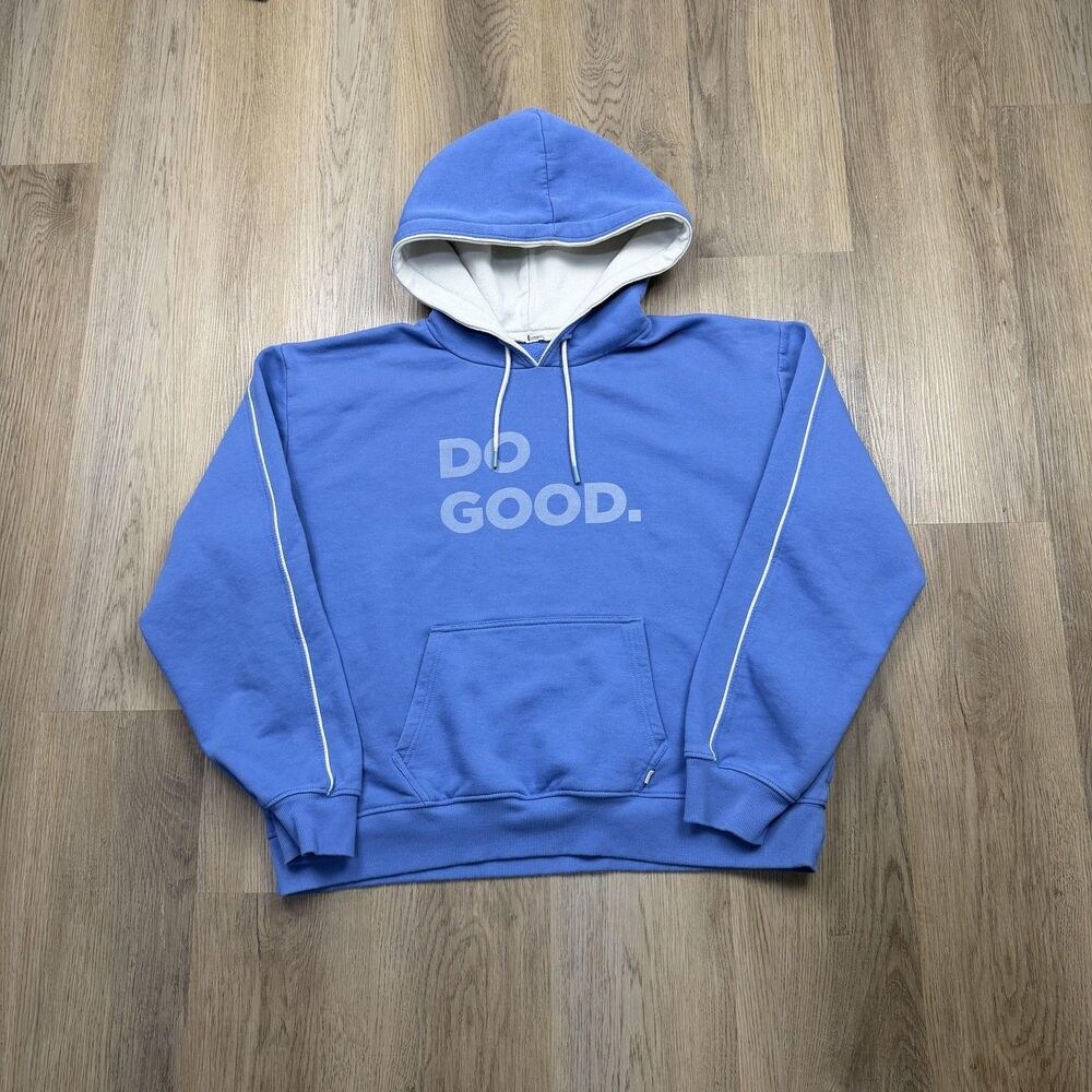 Cotopaxi Hoodie Mens XL Blue Do Good Graphic Fleece Sweatshirt Pullover Hooded